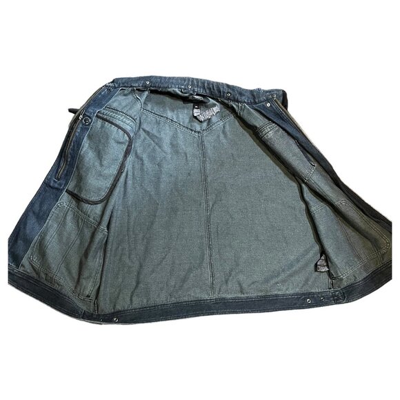 Harley Davidson Denim Jean Jacket 3XL Mens Fabric Sleeves - Picture 7 of 16